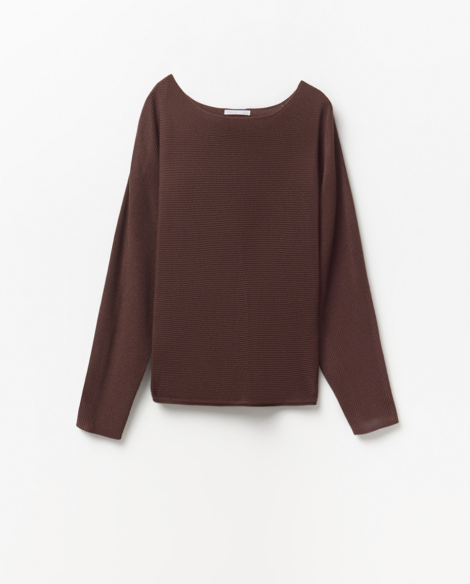 Camisola de malha Bege-5
