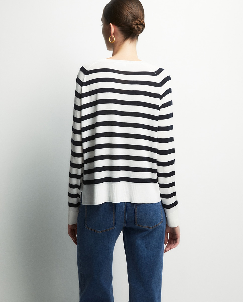 Camisola de Malha Fina Branco-4