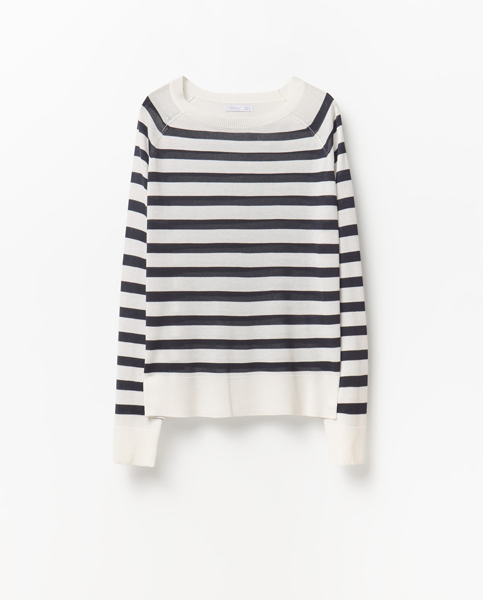 Camisola de Malha Fina Branco-5