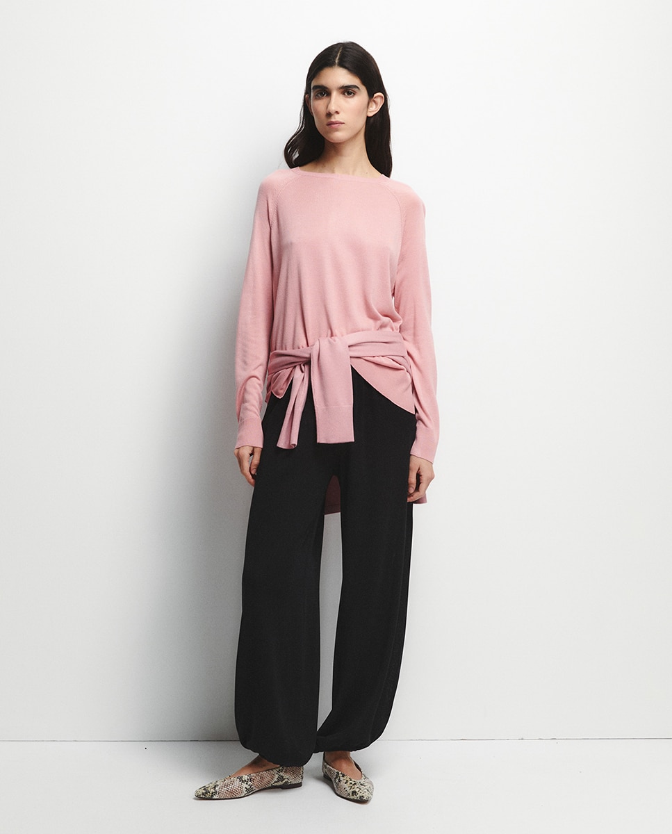 Camisola de Malha Fina Rosa-escuro-2