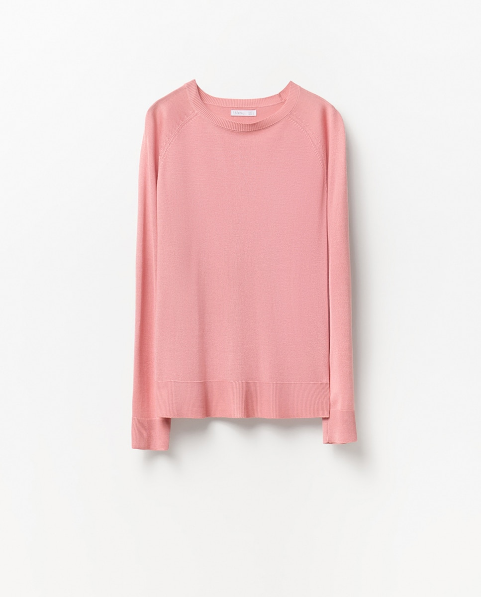 Camisola de Malha Fina Rosa-escuro-4