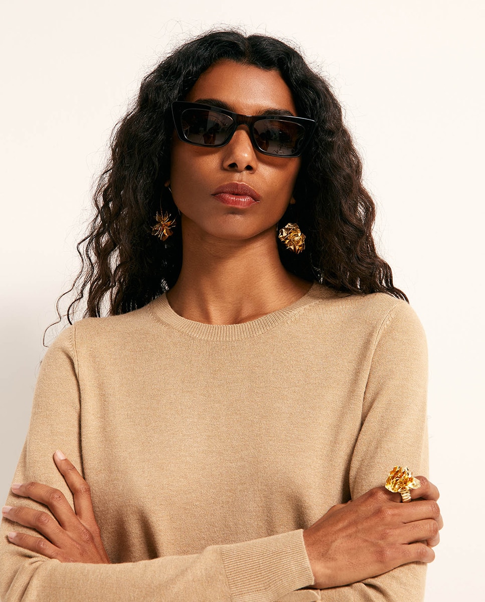 Camisola de Malha com Ponto Liso 730 Camel-3