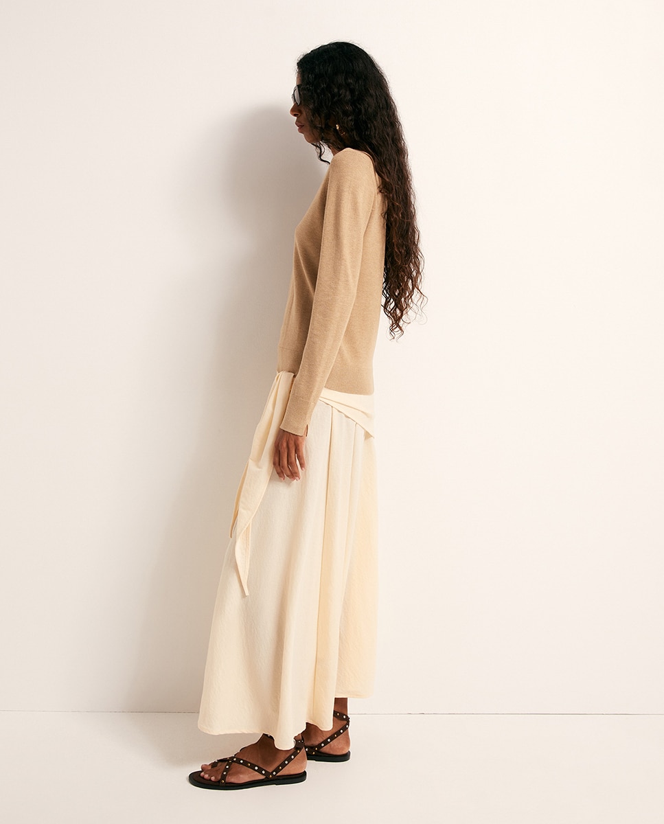 Camisola de Malha com Ponto Liso 730 Camel-4