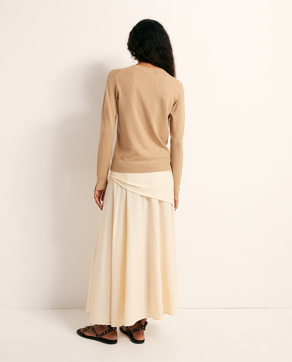Camisola de Malha com Ponto Liso 730 Camel-5