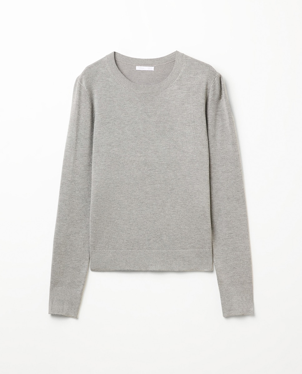 Camisola de Malha com Ponto Liso 820 Cinzento Médio-6
