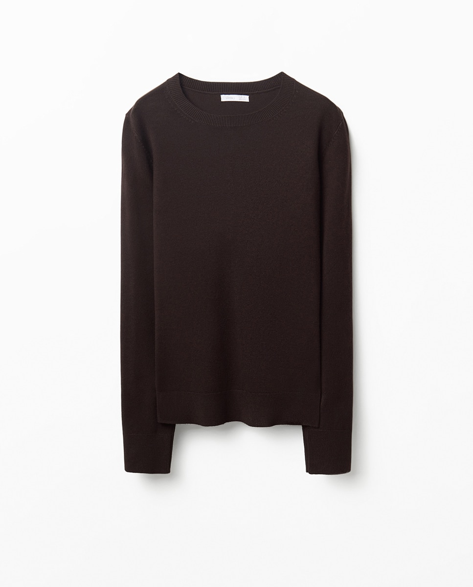 Camisola de Malha com Ponto Liso Chocolate-6