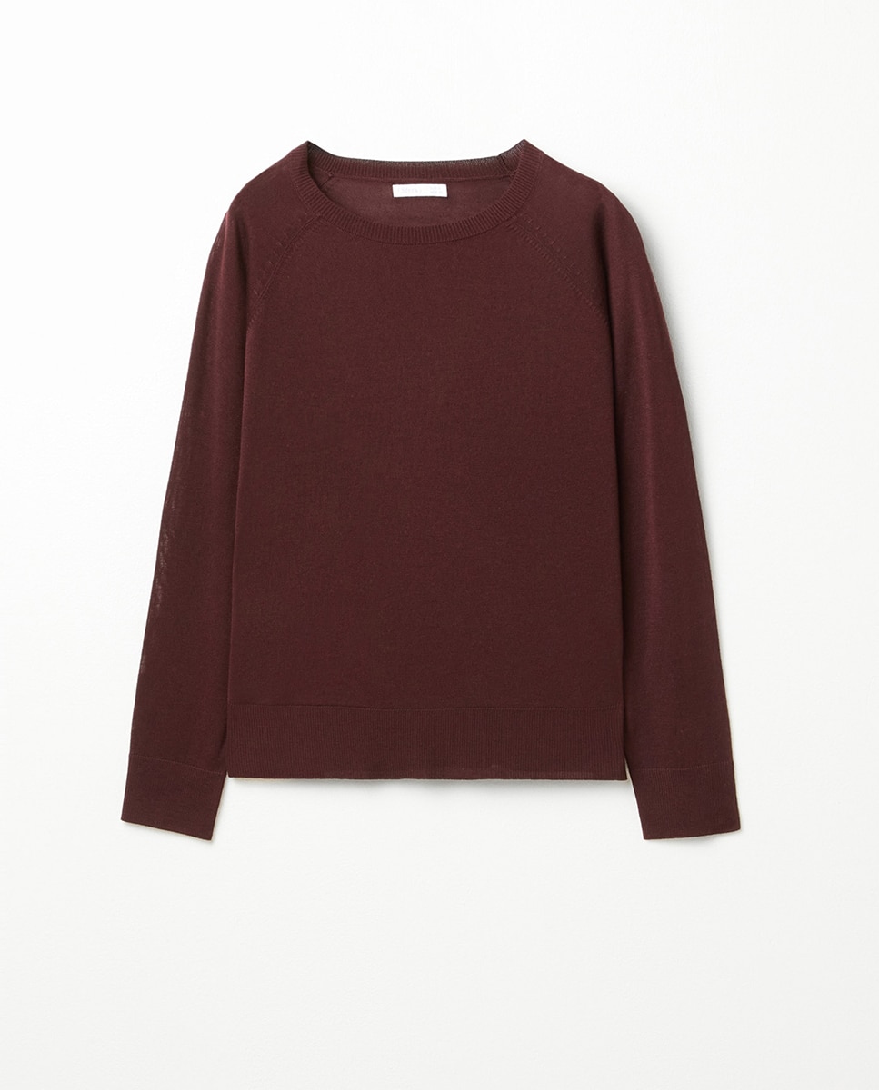 Camisola de malha fina básica 291 Beringela-6