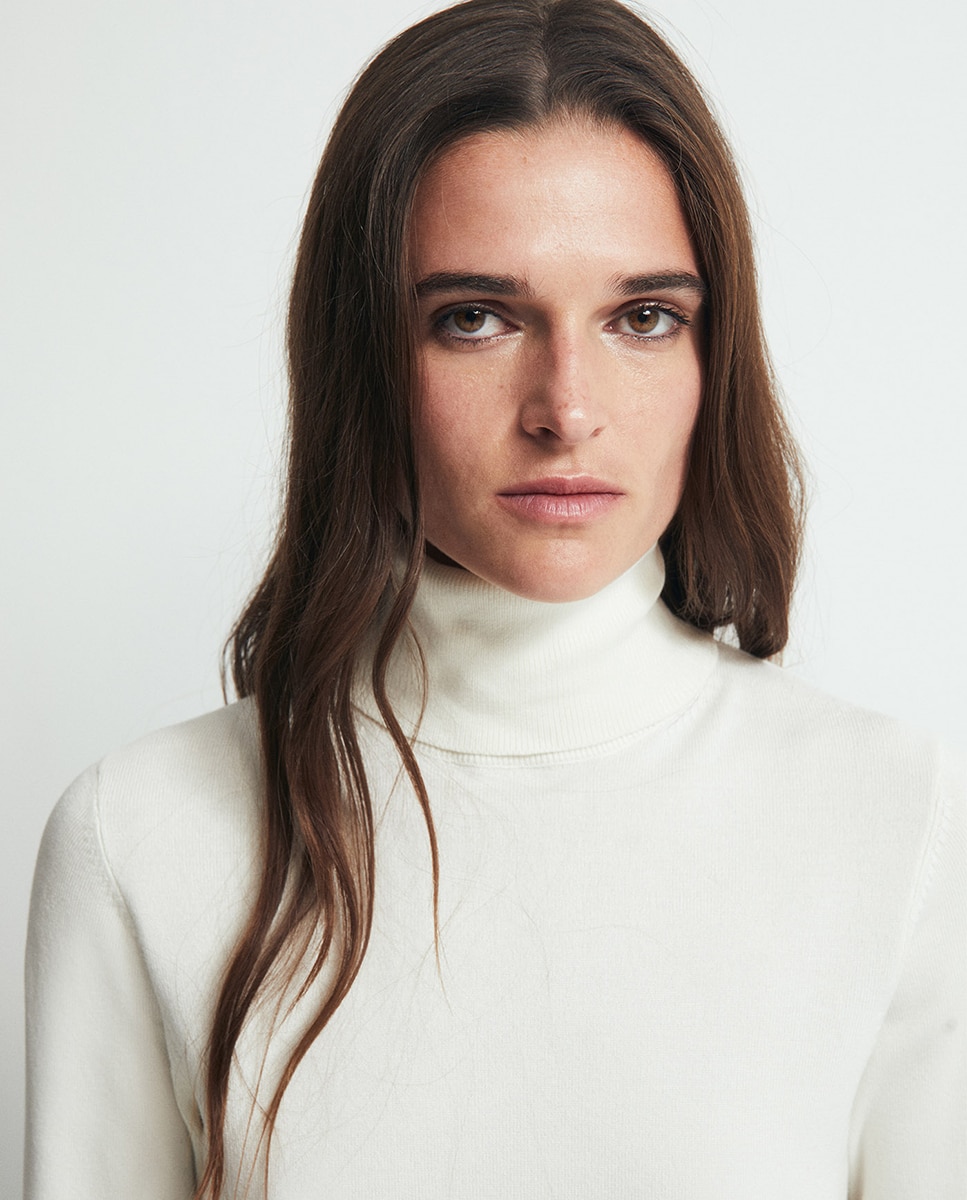 Jersey cuello vuelto - Sfera - Blanco roto Blanco roto-3