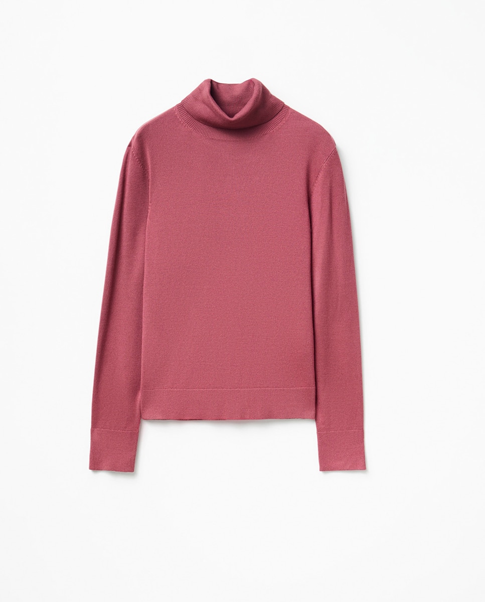 Jersey cuello vuelto - Sfera - 230 Rosa oscuro 230 Rosa oscuro-5