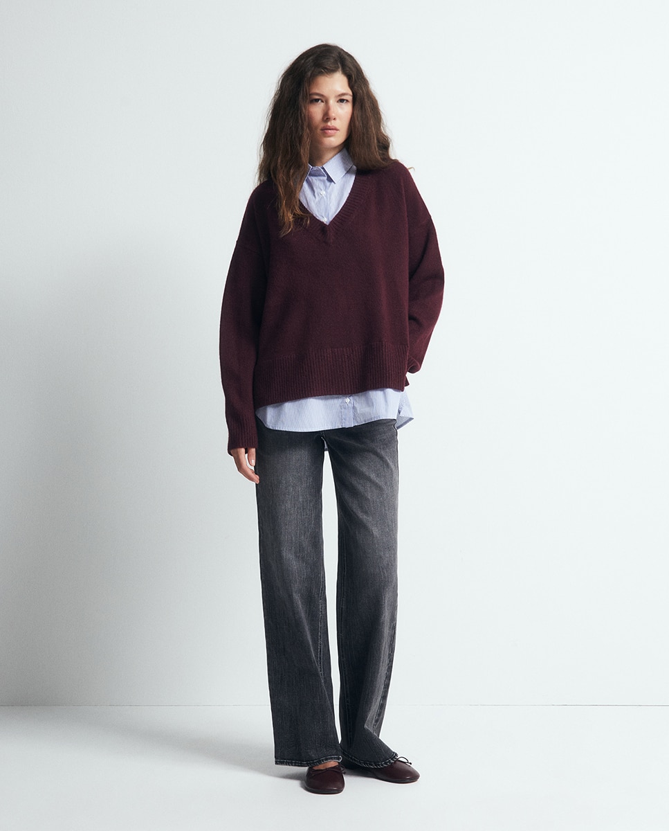 Camisola de Malha Combinada Bordeaux-2