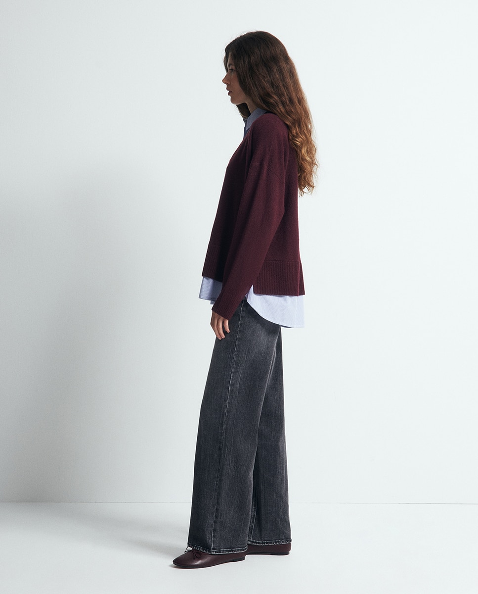 Camisola de Malha Combinada Bordeaux-4
