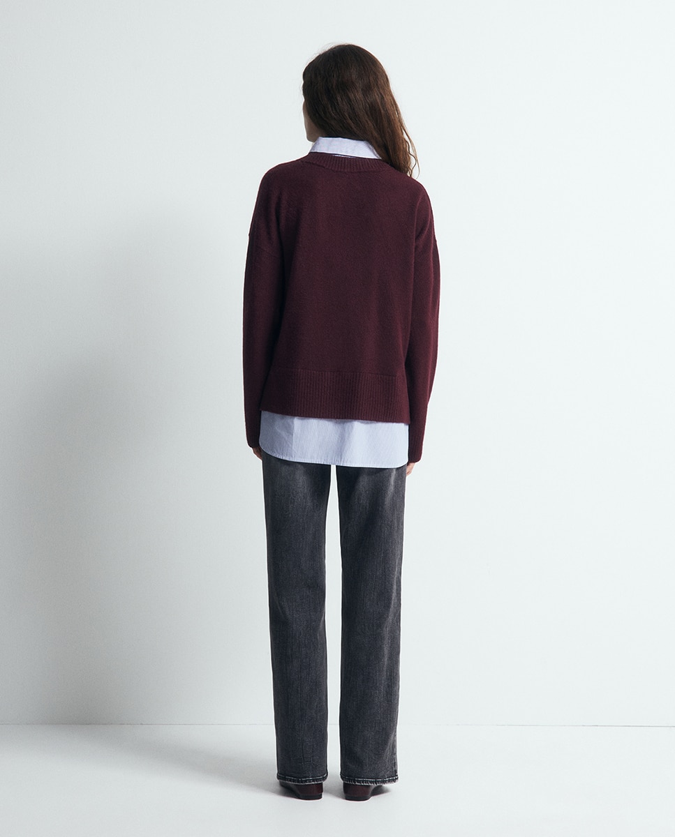 Camisola de Malha Combinada Bordeaux-5