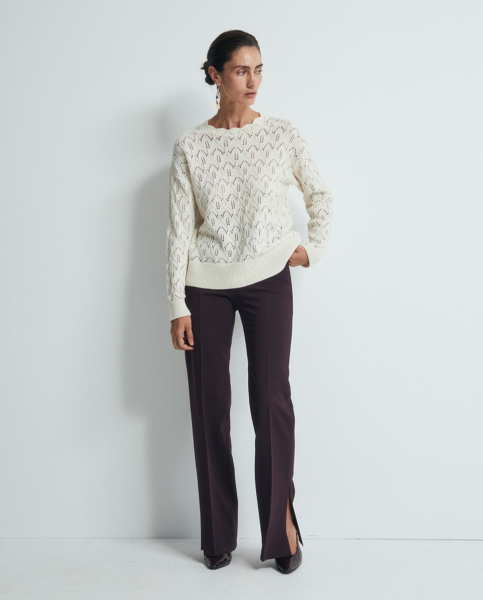 Camisola de malha com estrutura 120 Cru-2