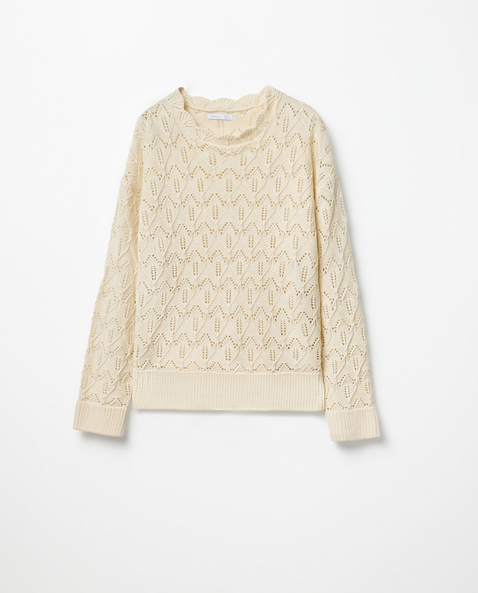 Camisola de malha com estrutura 120 Cru-5