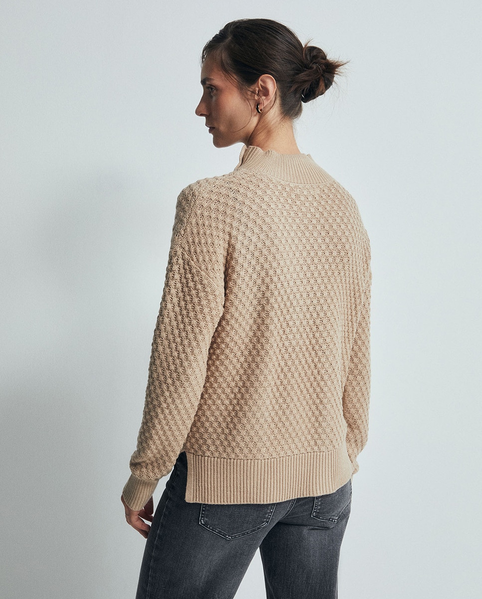 Camisola de malha com estrutura Vison Claro-4