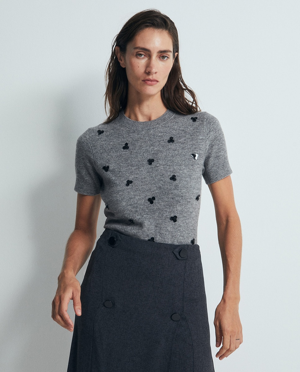 Imagem 0 de Camisola de Malha com Apliques Florais