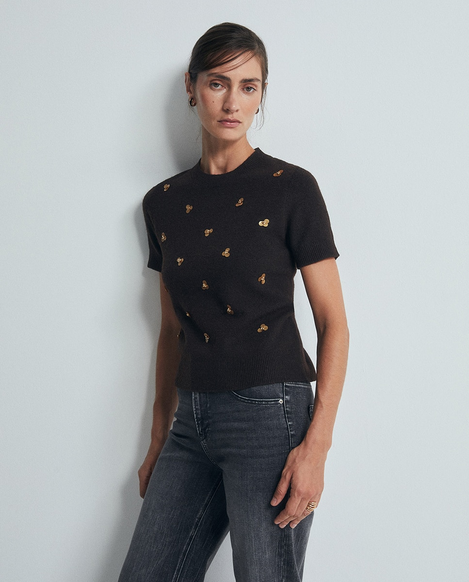 Imagem 0 de Camisola de Malha com Apliques Florais