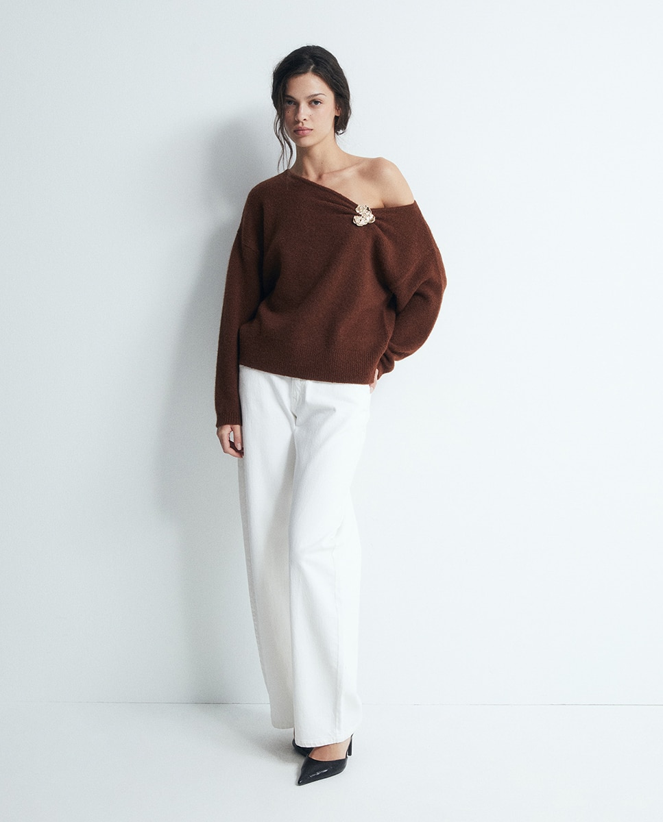 Camisola de Malha com Aplique 770 Terracota-3