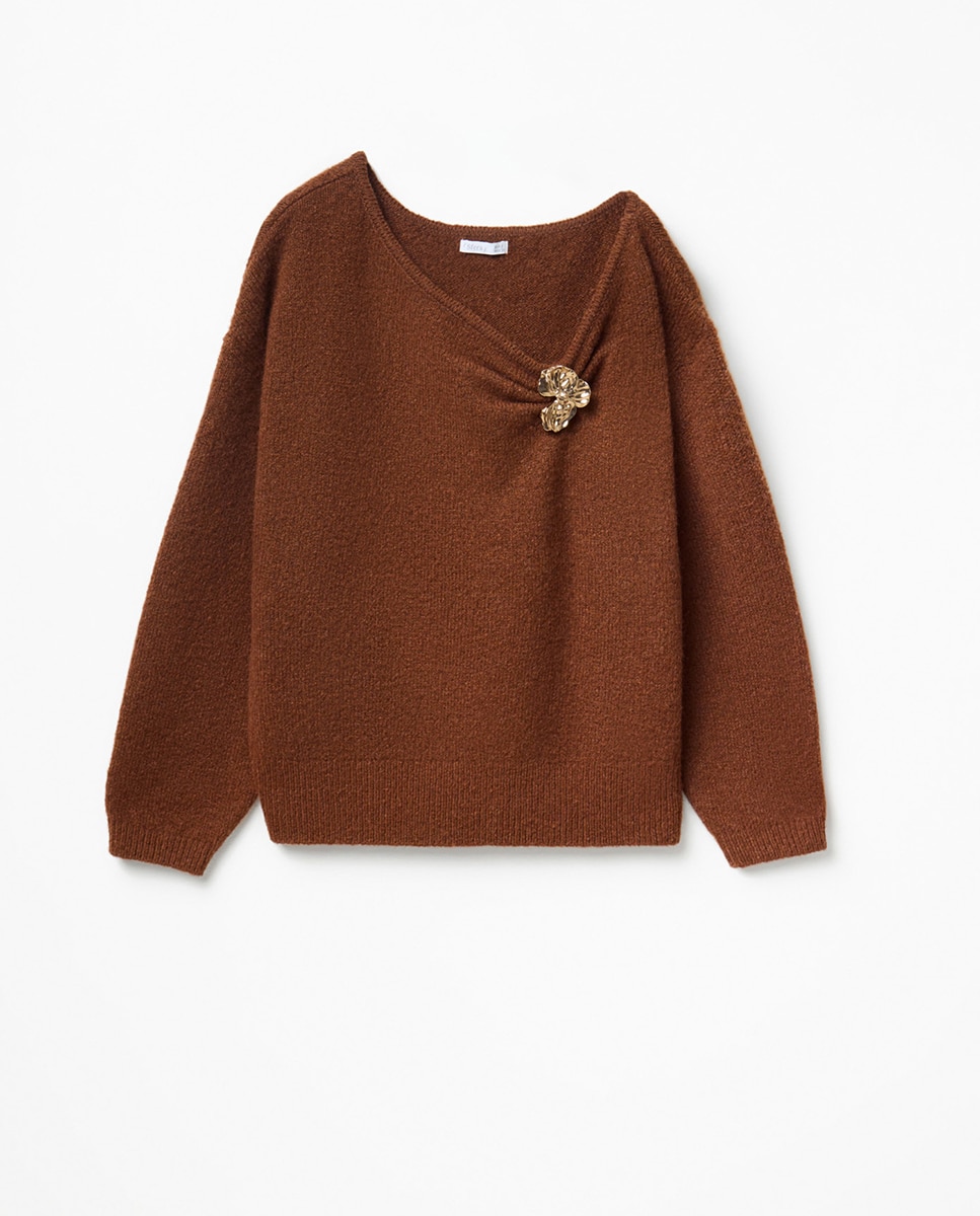 Camisola de Malha com Aplique 770 Terracota-5