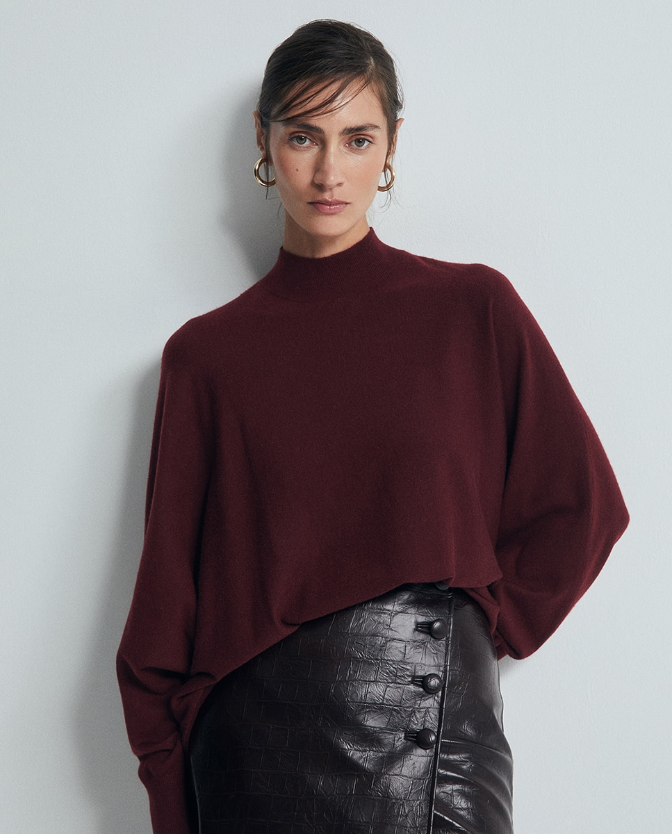 Imagen 2 de Jersey poncho cuello - Sfera - Burdeos Burdeos