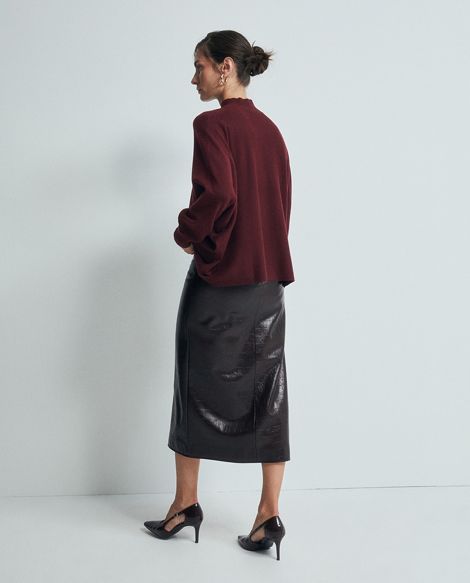 Imagen 4 de Jersey poncho cuello - Sfera - Burdeos Burdeos