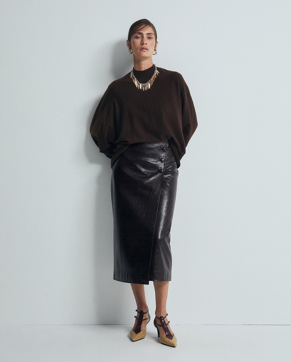 Imagen 3 de Jersey poncho cuello - Sfera - Chocolate Chocolate