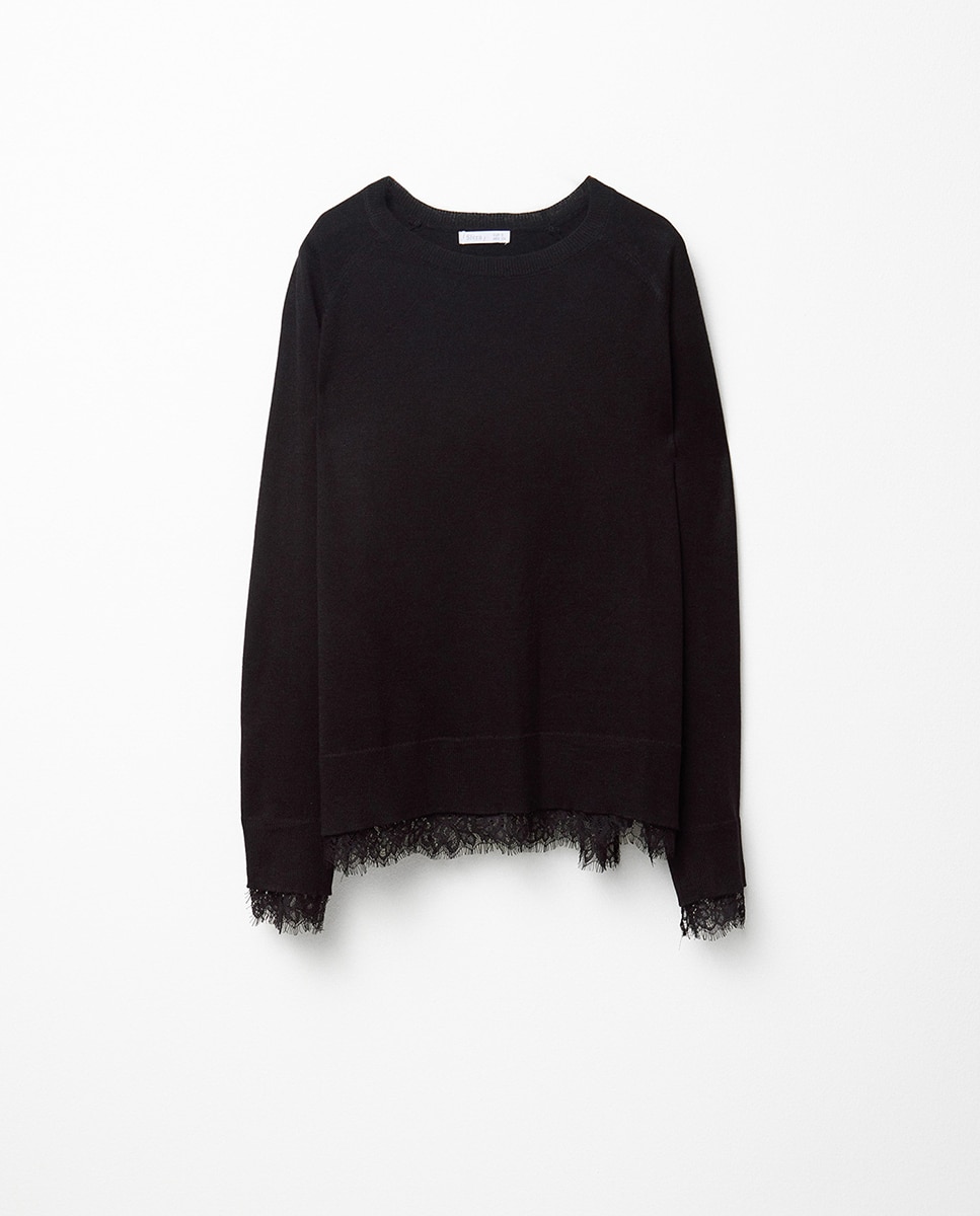 Jersey punto encaje - Sfera - Negro Negro-6