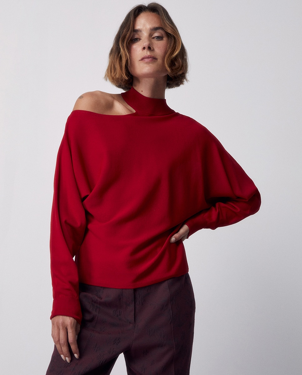 Imagen 1 de Jersey cuello perkins cut out - Sfera - 600 Rojo 600 Rojo