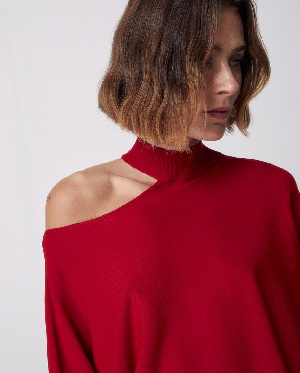 Imagen 3 de Jersey cuello perkins cut out - Sfera - 600 Rojo 600 Rojo
