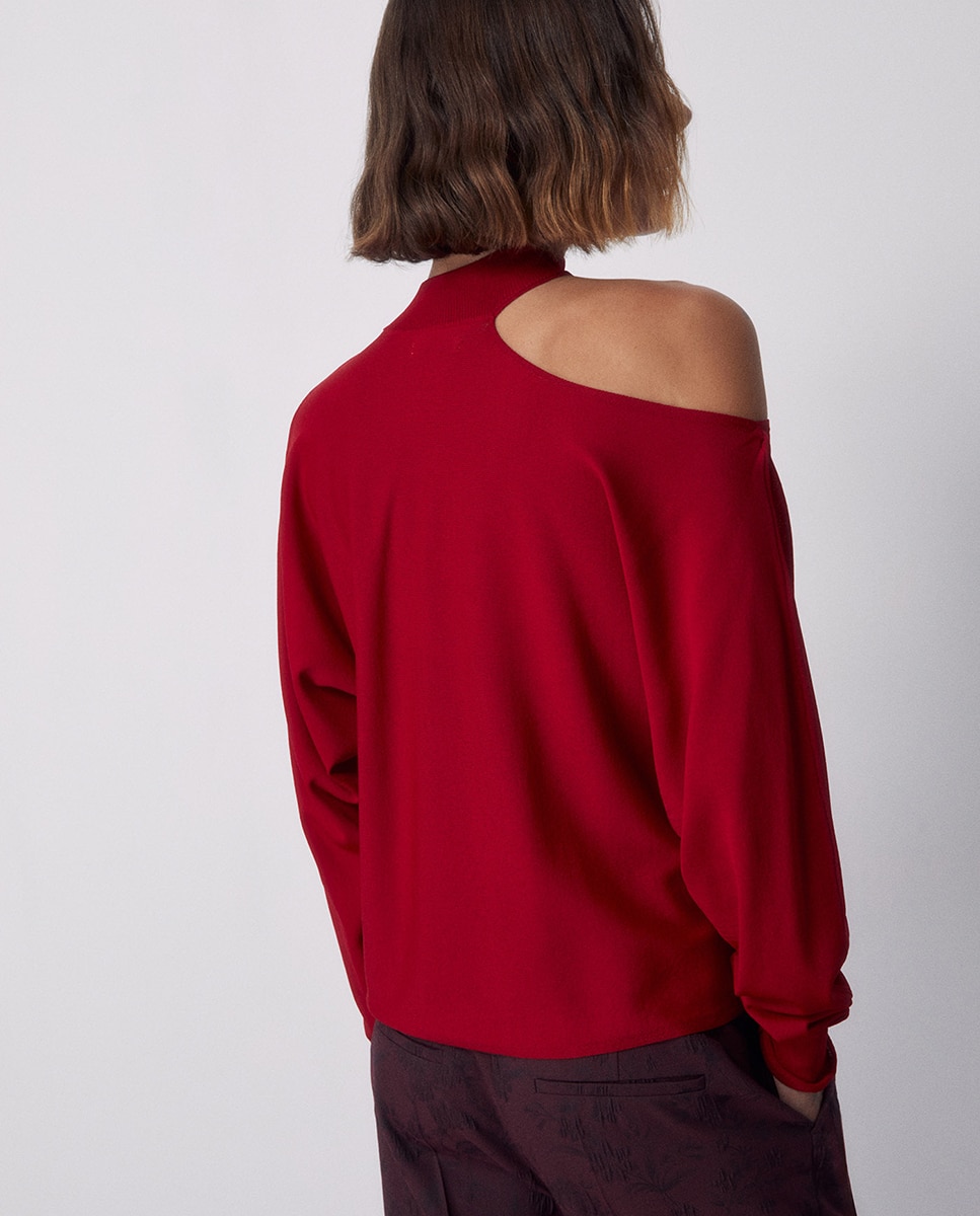Imagen 4 de Jersey cuello perkins cut out - Sfera - 600 Rojo 600 Rojo