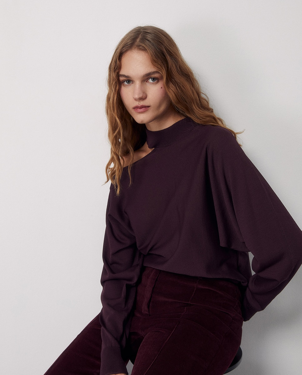 Imagen 1 de Jersey cuello perkins cut out - Sfera - Burdeos Burdeos