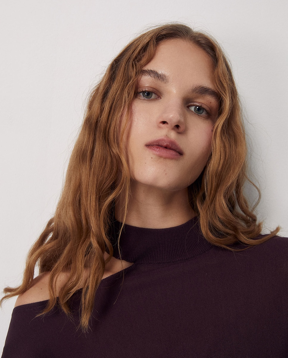 Imagen 3 de Jersey cuello perkins cut out - Sfera - Burdeos Burdeos