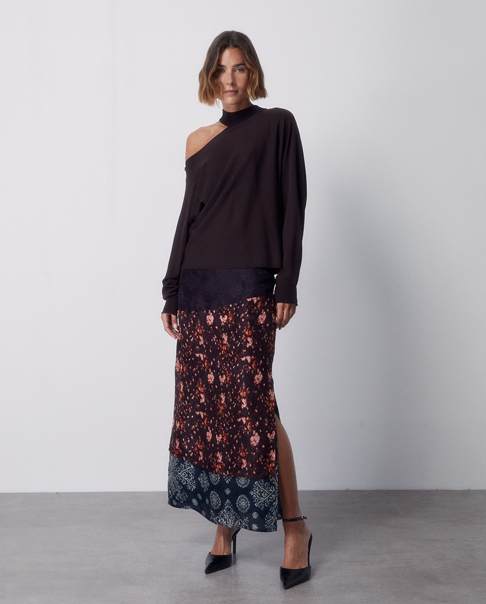Imagen 2 de Jersey cuello perkins cut out - Sfera - Marrón Marrón