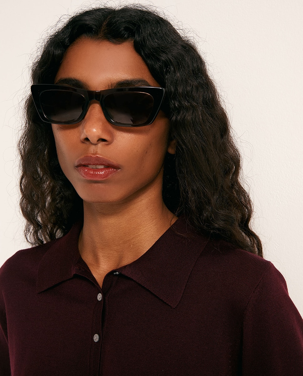 Camisola de malha com colarinho de pólo Bordeaux-3