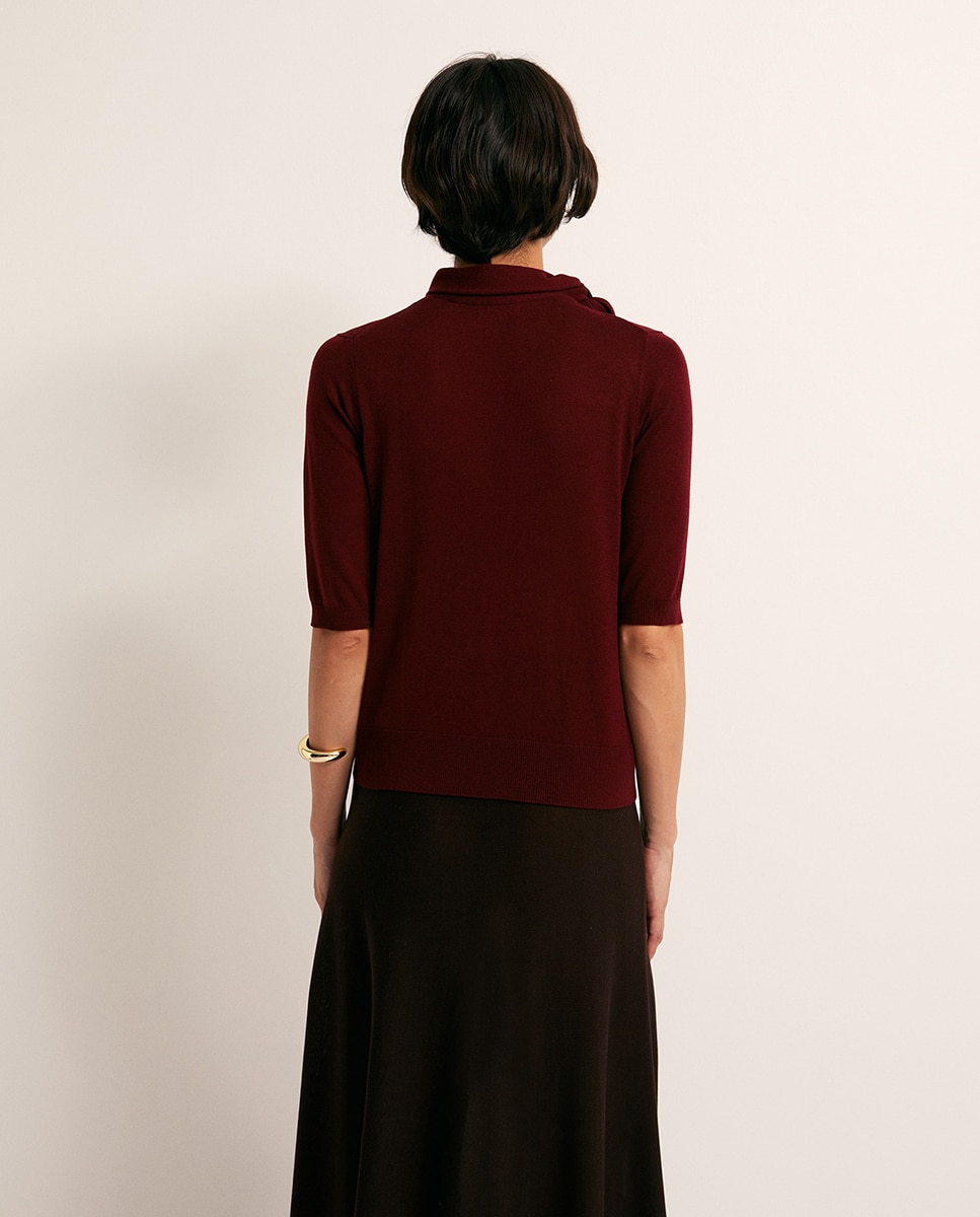 Camisola de Malha com Lenço Vermelhão-4