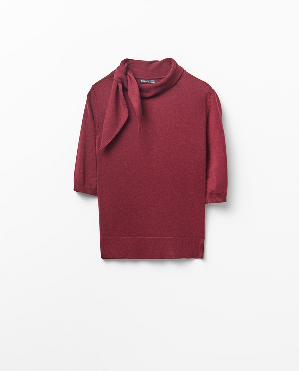 Camisola de Malha com Lenço Vermelhão-5