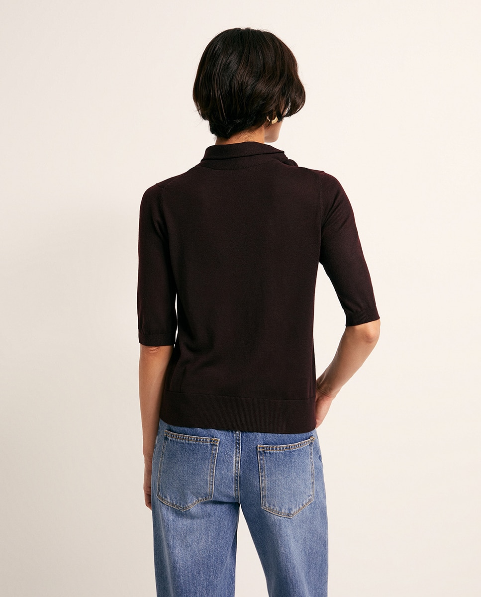 Camisola de Malha com Lenço 291 Beringela-4