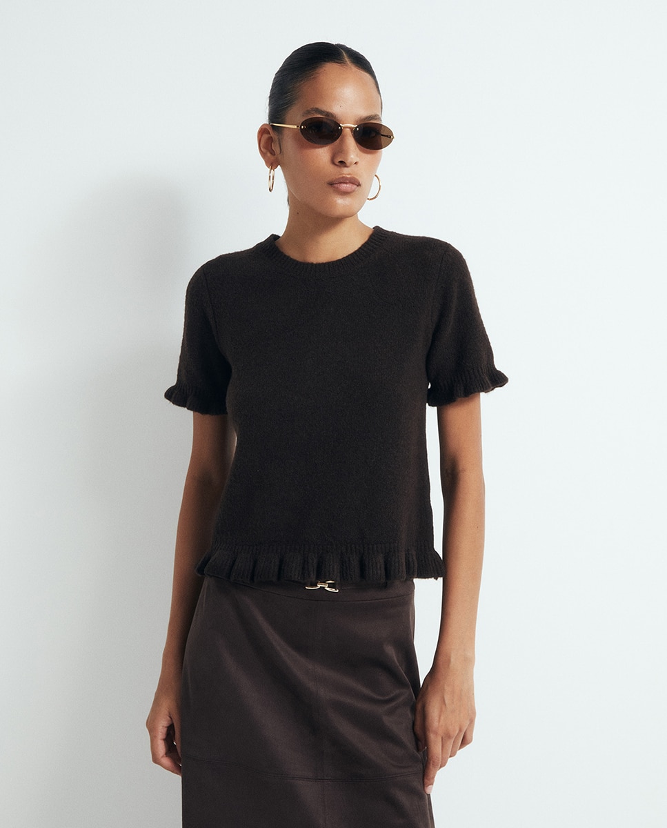 Imagem 0 de Camisola de malha com folhos
