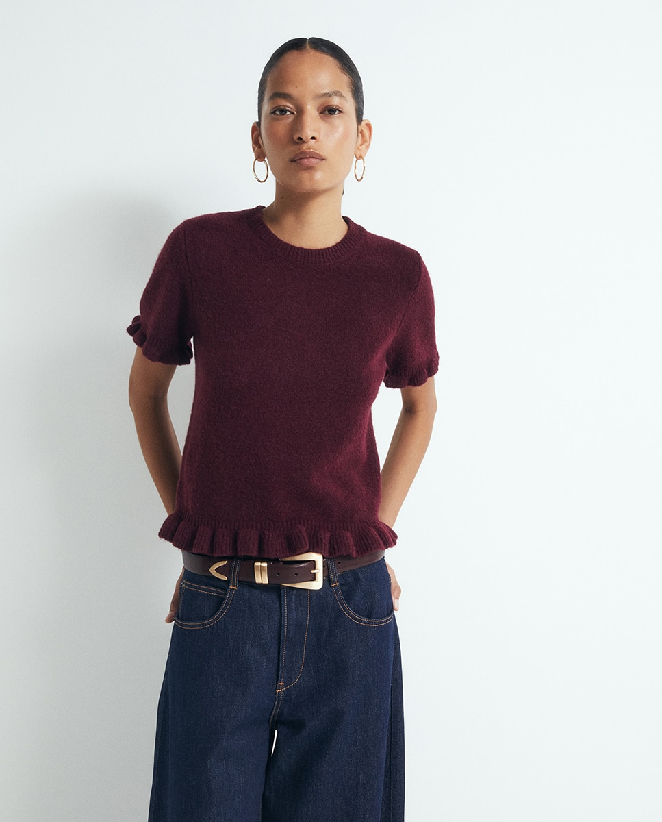 Imagem 0 de Camisola de malha com folhos