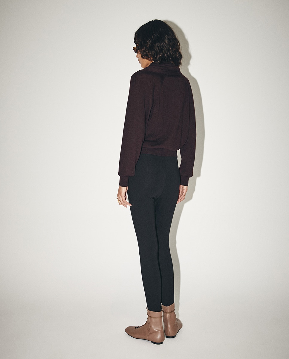 Camisola de Malha com Vivos e Brilho 291 Beringela-5