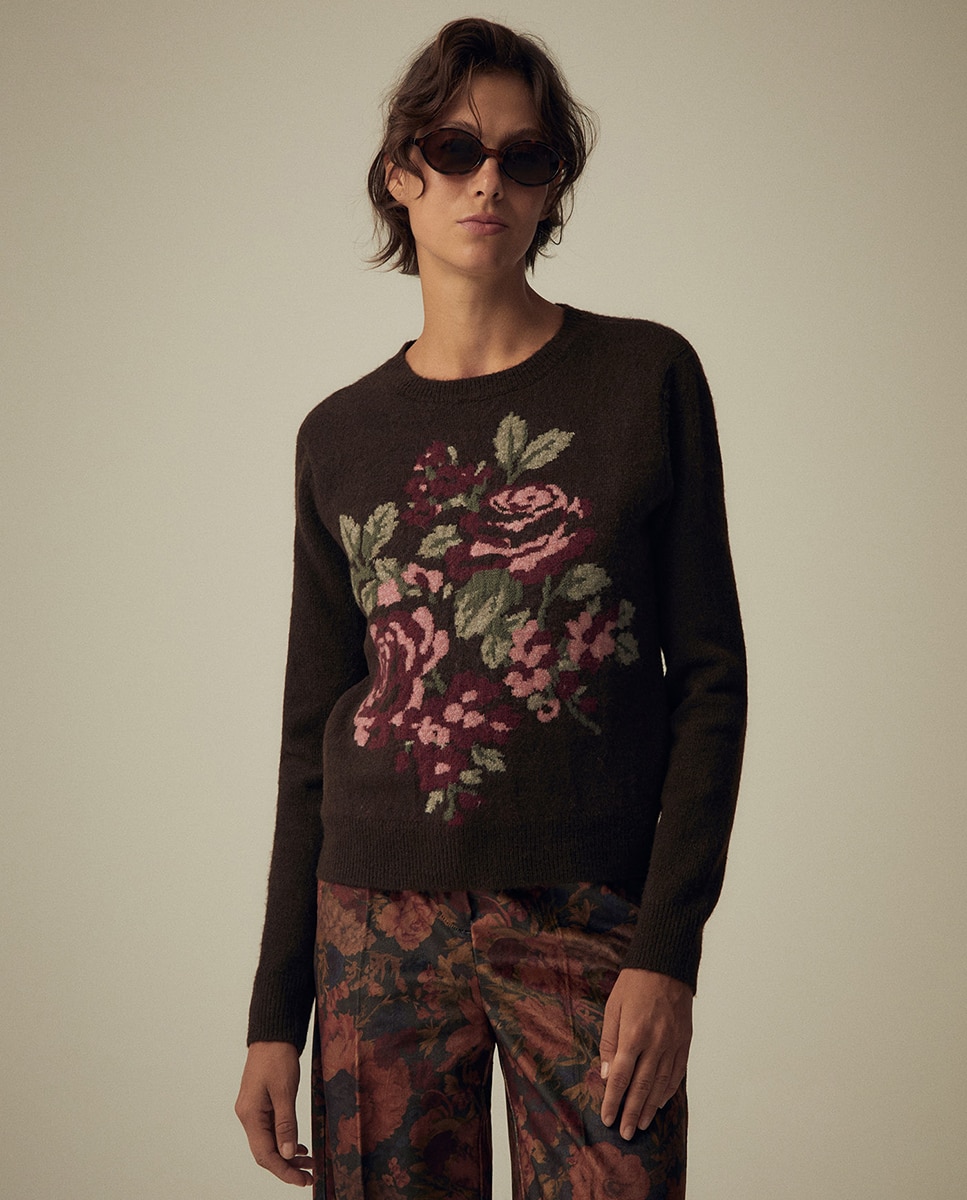 Imagen 0 de Jersey jacquard flores