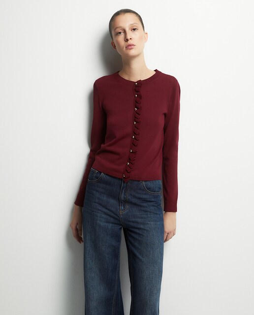 Imagem 0 de Casaco de Malha com Folhos