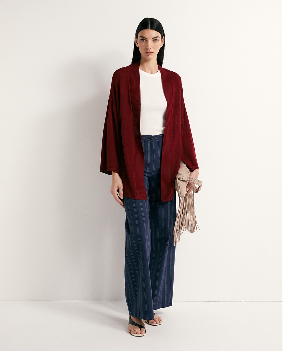 Casaco Tipo Kimono Bordeaux-2