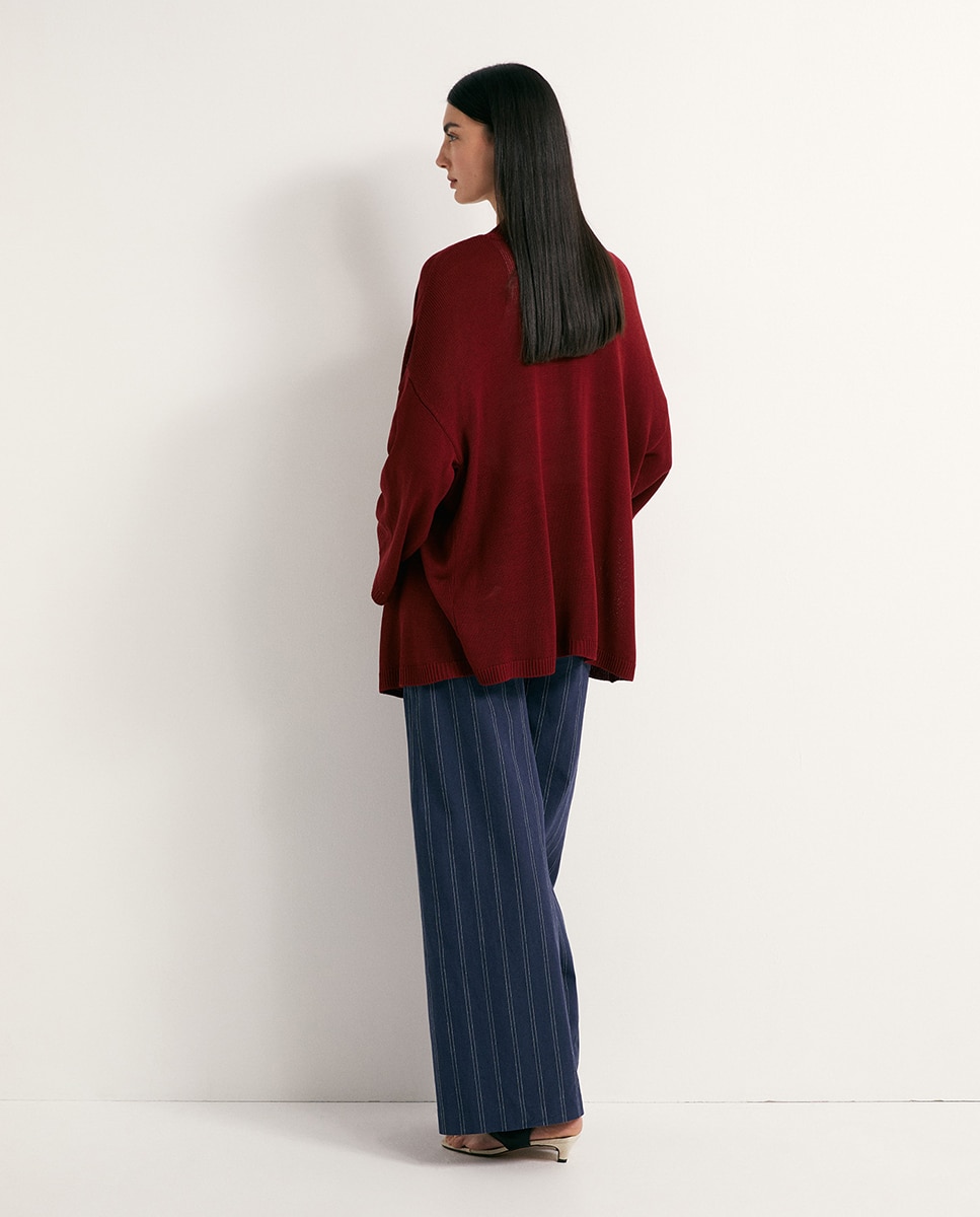 Casaco Tipo Kimono Bordeaux-4