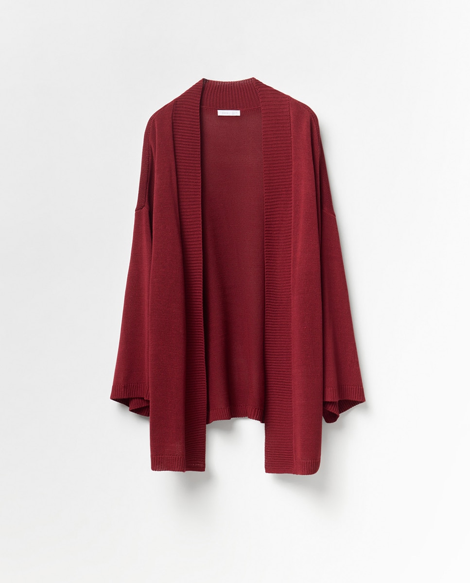 Casaco Tipo Kimono Bordeaux-5