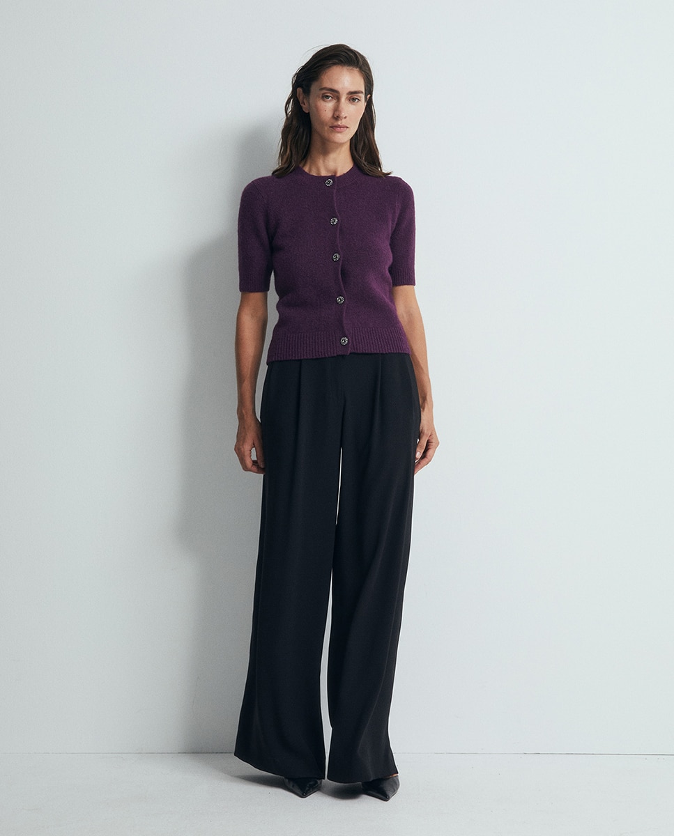 Chaqueta punto botones joya - Sfera - Morado Morado-2