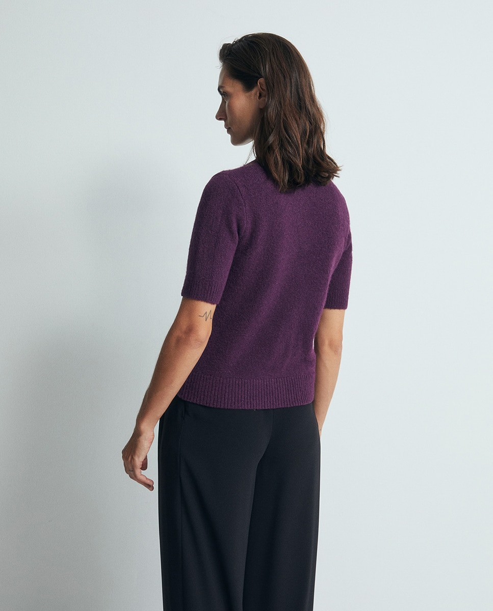 Chaqueta punto botones joya - Sfera - Morado Morado-4