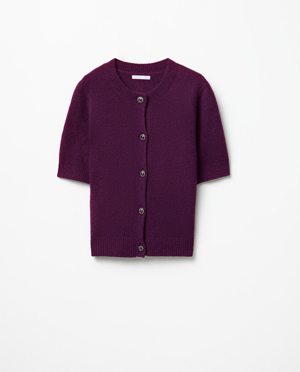 Chaqueta punto botones joya - Sfera - Morado Morado-5