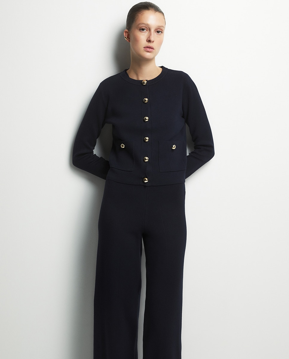 Imagem 0 de Casaco de Malha Grossa Lisa