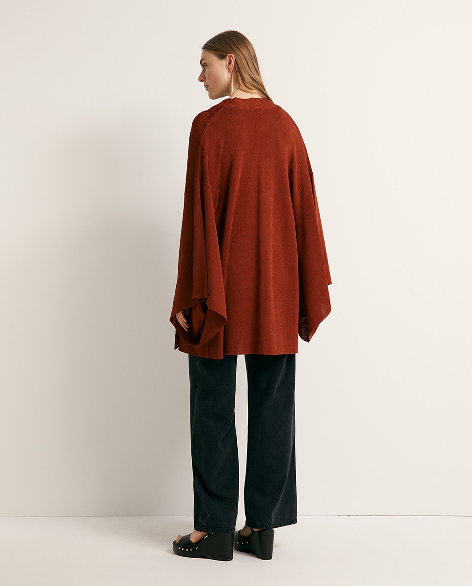 Kimono de Jacquard Telha-5